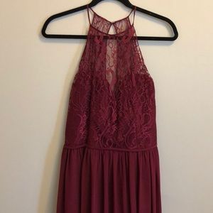 Hayley Paige burgundy bridesmaid dress